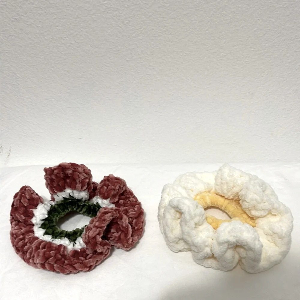 Hair Scrunchie Handmade Watermelon & Daisy NEW